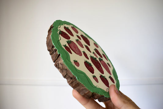 Original Strawberries Wood Slice
