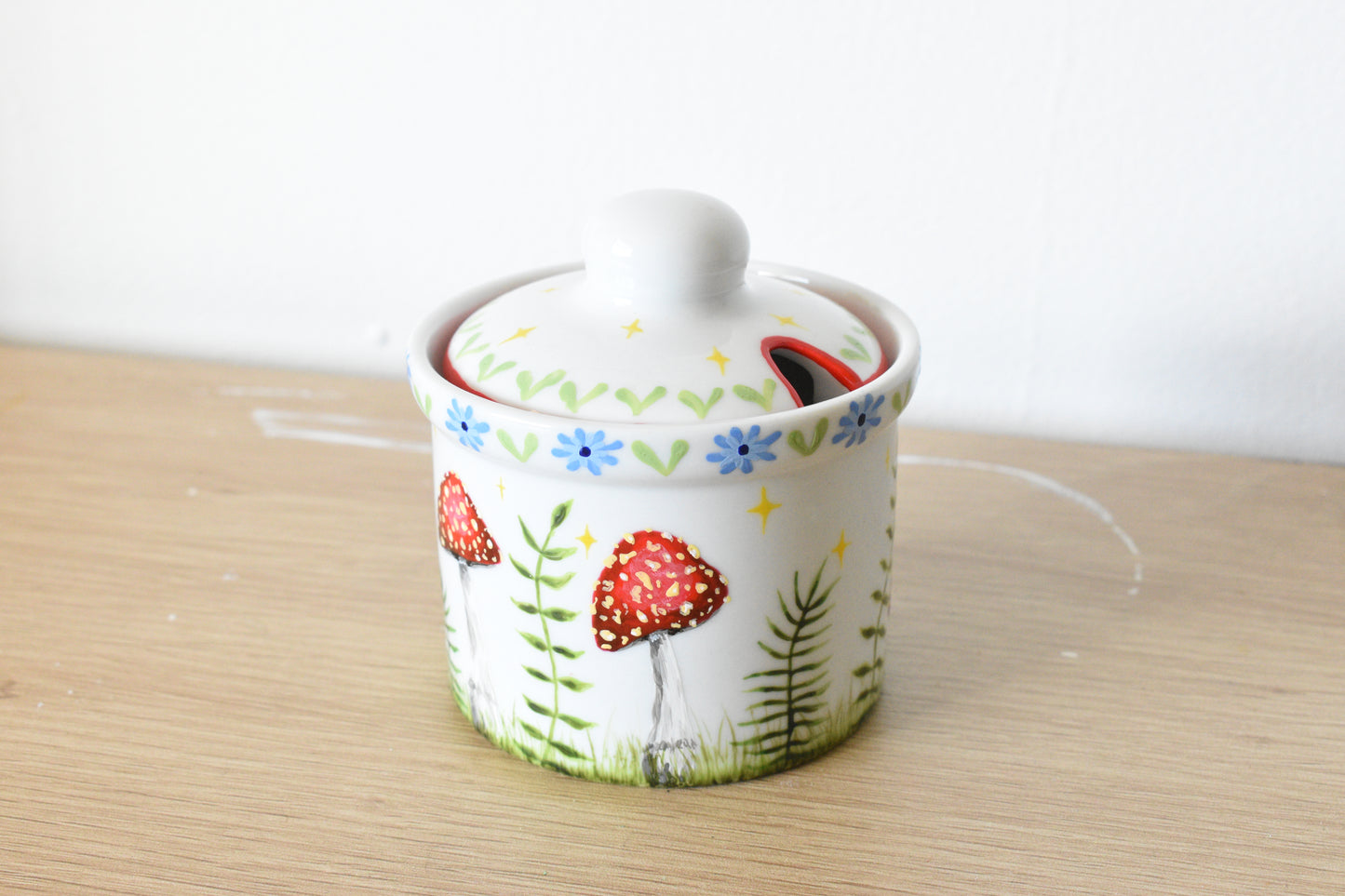 Upcycled Mushroom Sugar Jar