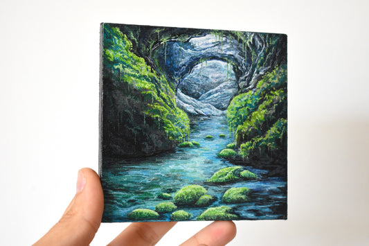 "Lush Cave" Original Mini Canvas