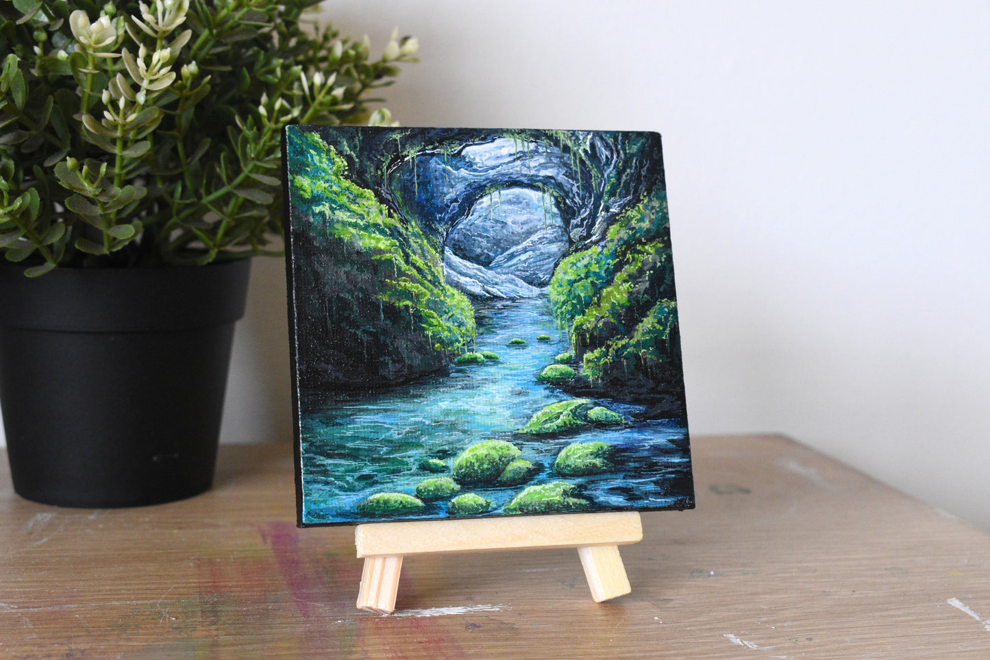 "Lush Cave" Original Mini Canvas