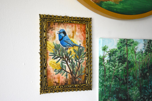 "Regal Fairy Wren" Original Framed