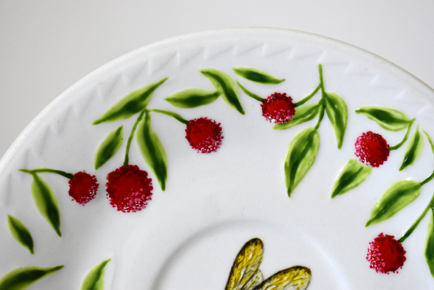 Upcycled Honey Bee Plate Set of 4