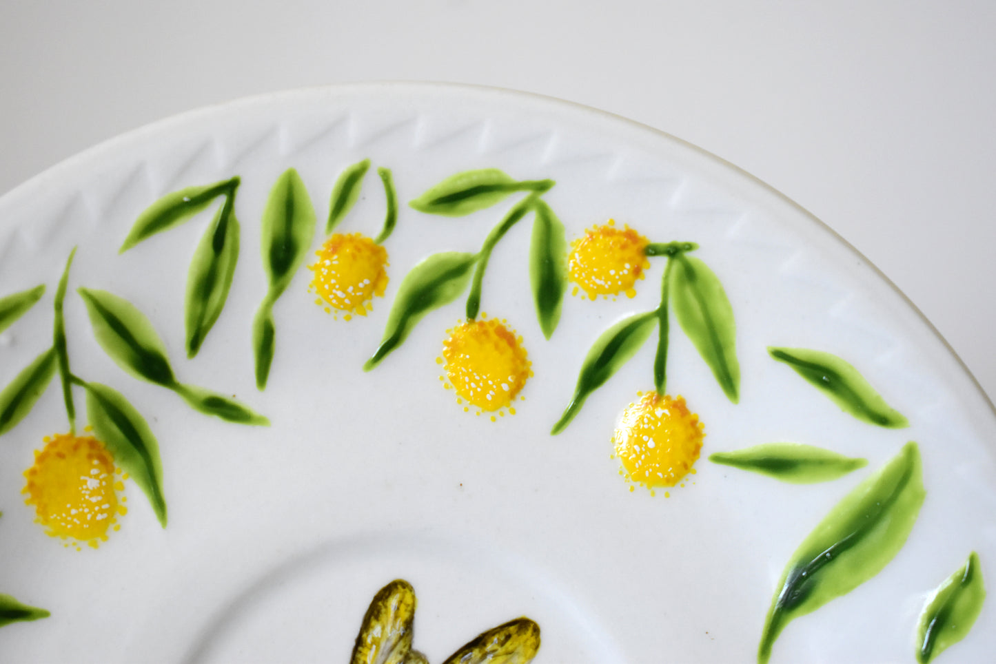 Upcycled Honey Bee Plate Set of 4