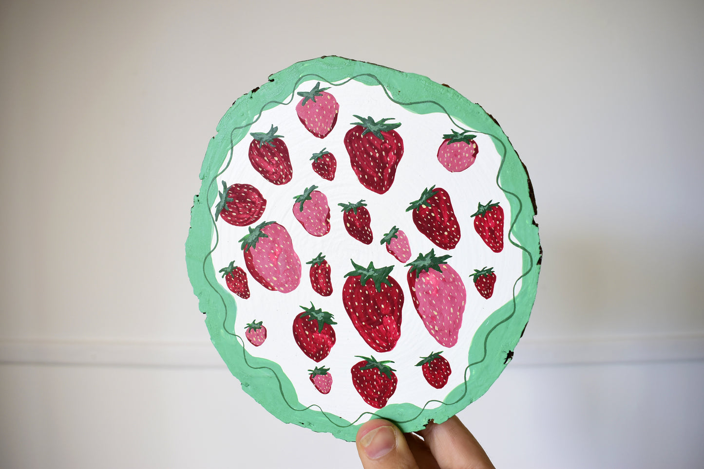 Original Strawberries Wood Slice