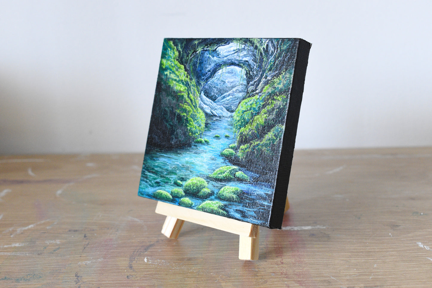 "Lush Cave" Original Mini Canvas